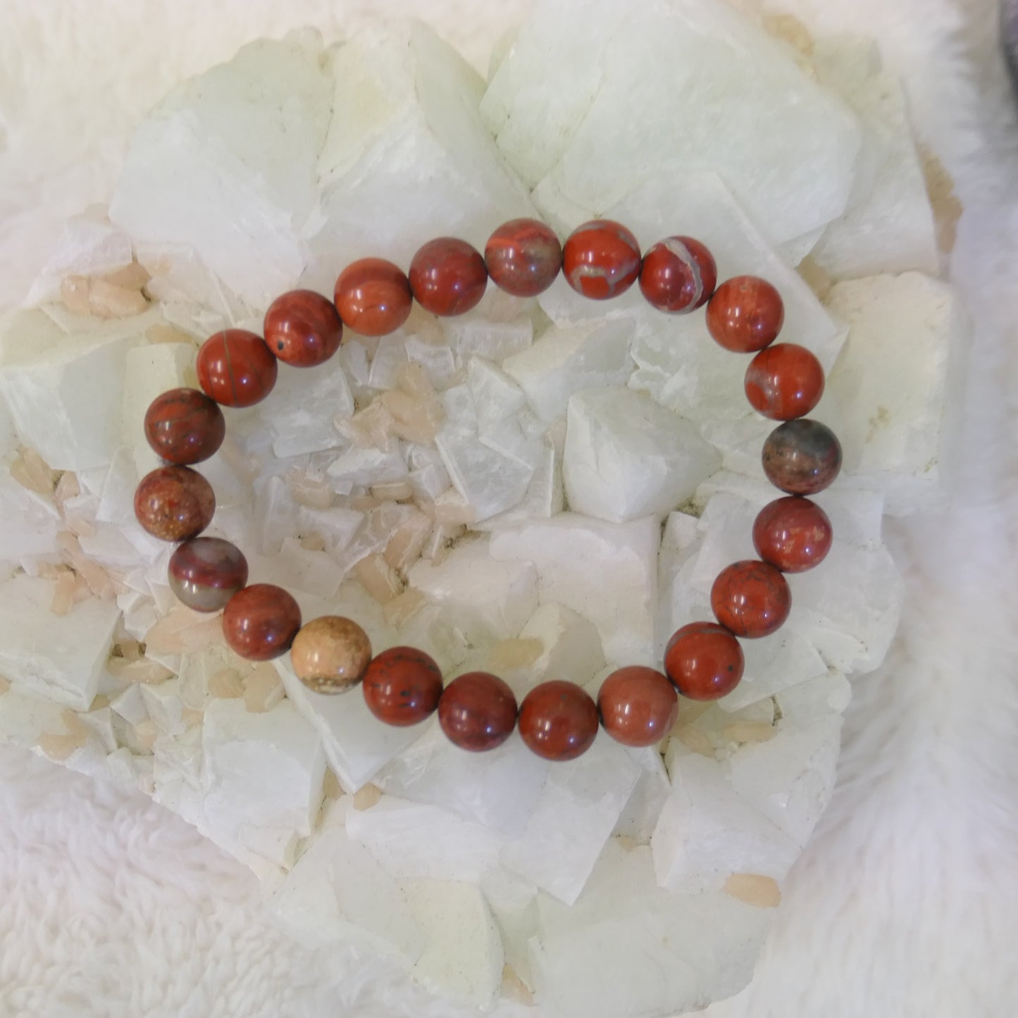 Red Jasper Beaded Bracelet 8mm