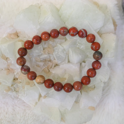 Red Jasper Beaded Bracelet 8mm