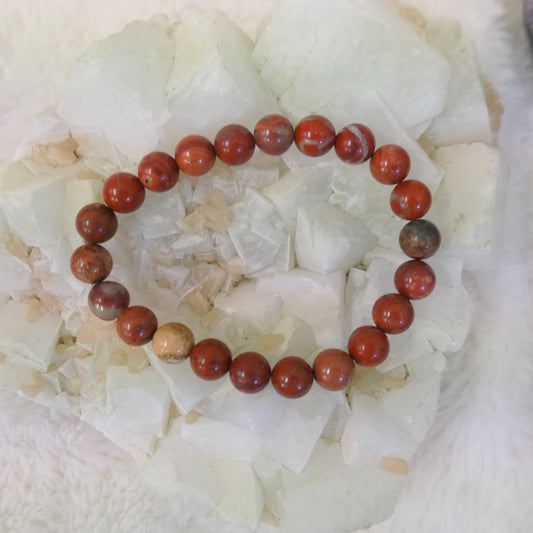 Red Jasper Beaded Bracelet 8mm