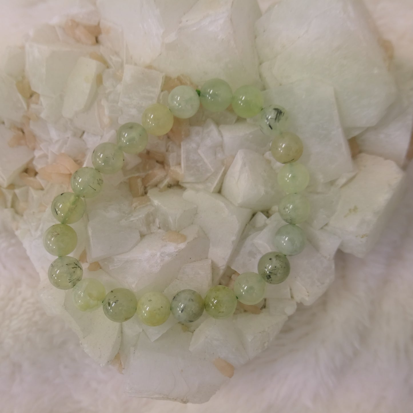 Prehnite Beaded Bracelet 8mm