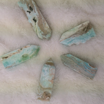 Blue Aragonite Tower - raw