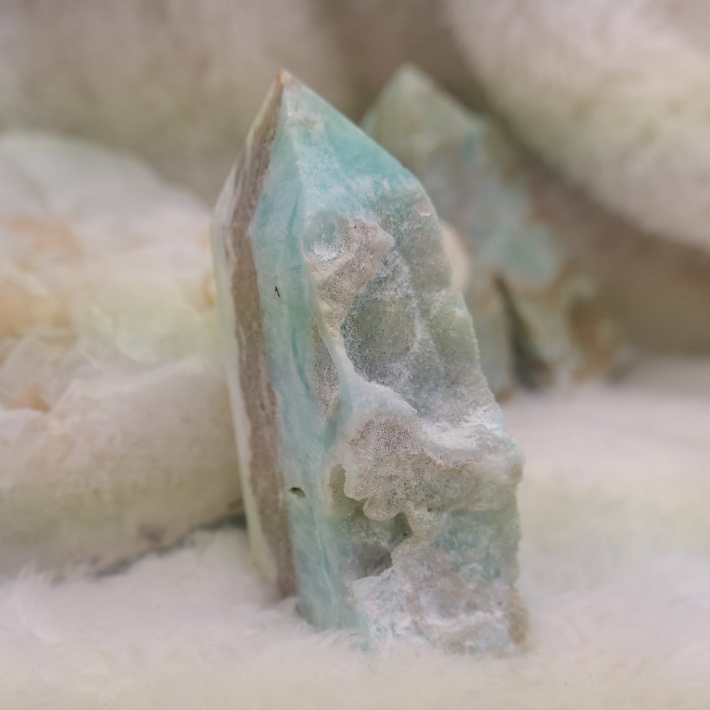 Blue Aragonite Tower - raw
