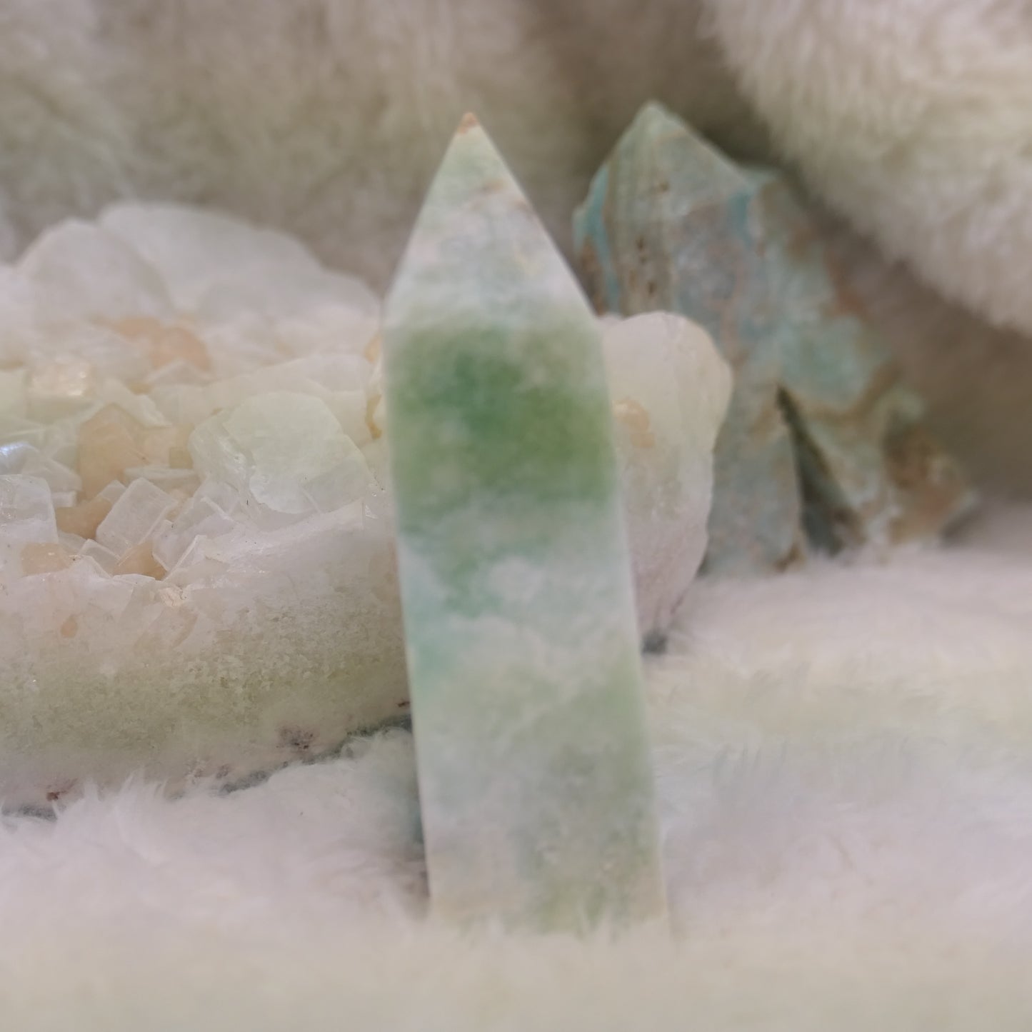 Blue Aragonite Tower - raw