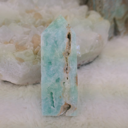 Blue Aragonite Tower - raw