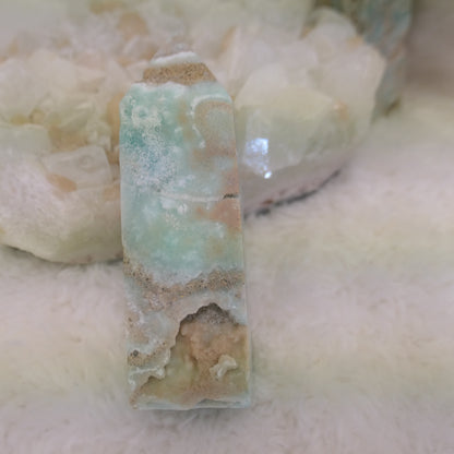 Blue Aragonite Tower - raw