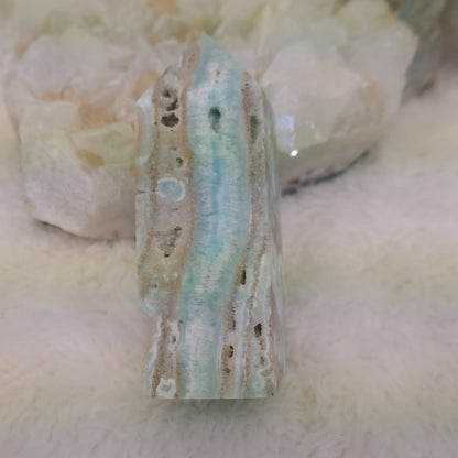 Blue Aragonite Tower - raw