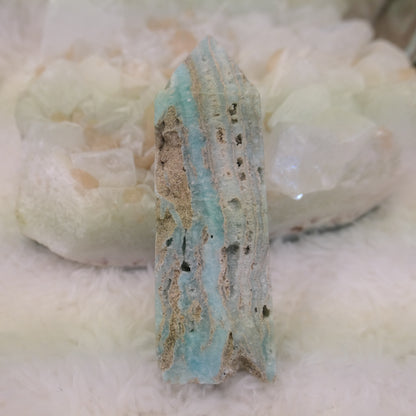 Blue Aragonite Tower - raw