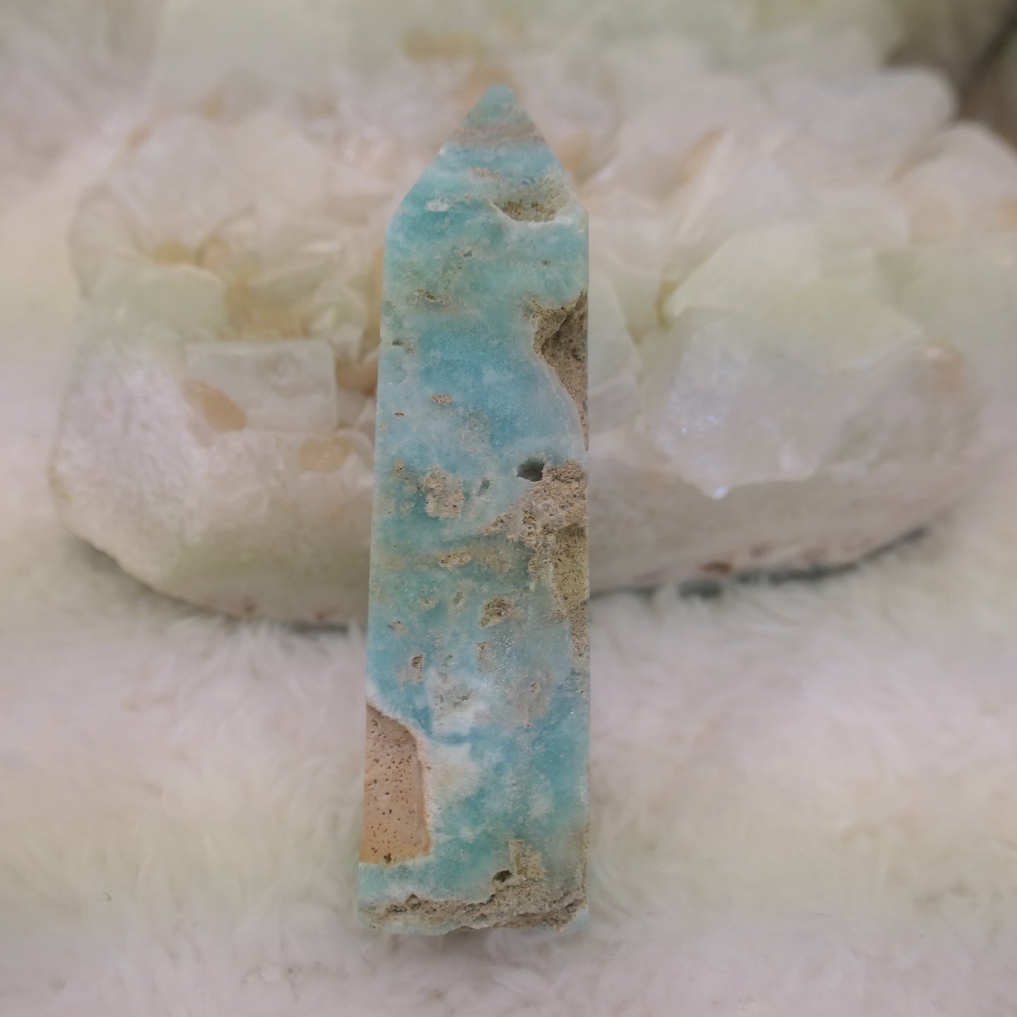 Blue Aragonite Tower - raw