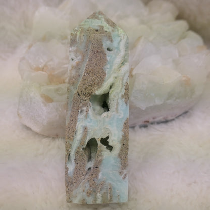 Blue Aragonite Tower - raw