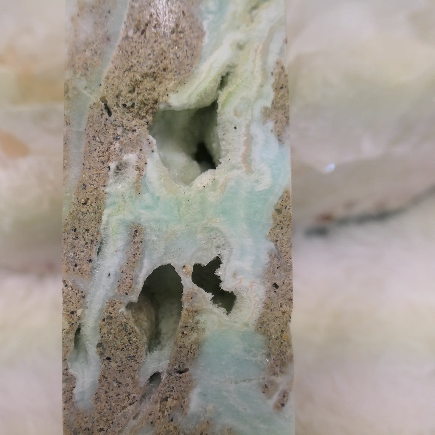 Blue Aragonite Tower - raw