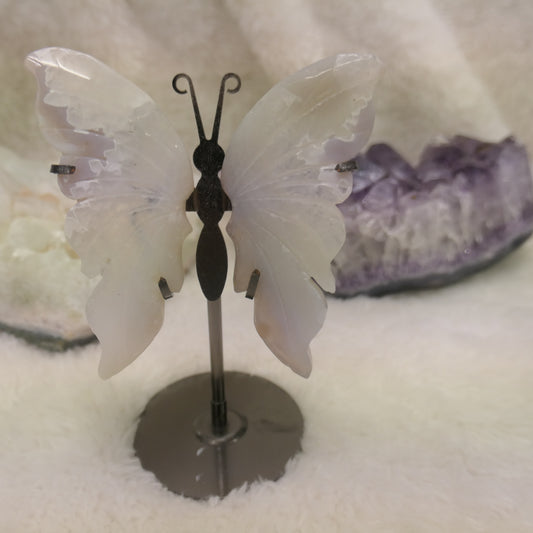 Agate Butterfly Wings on Stand