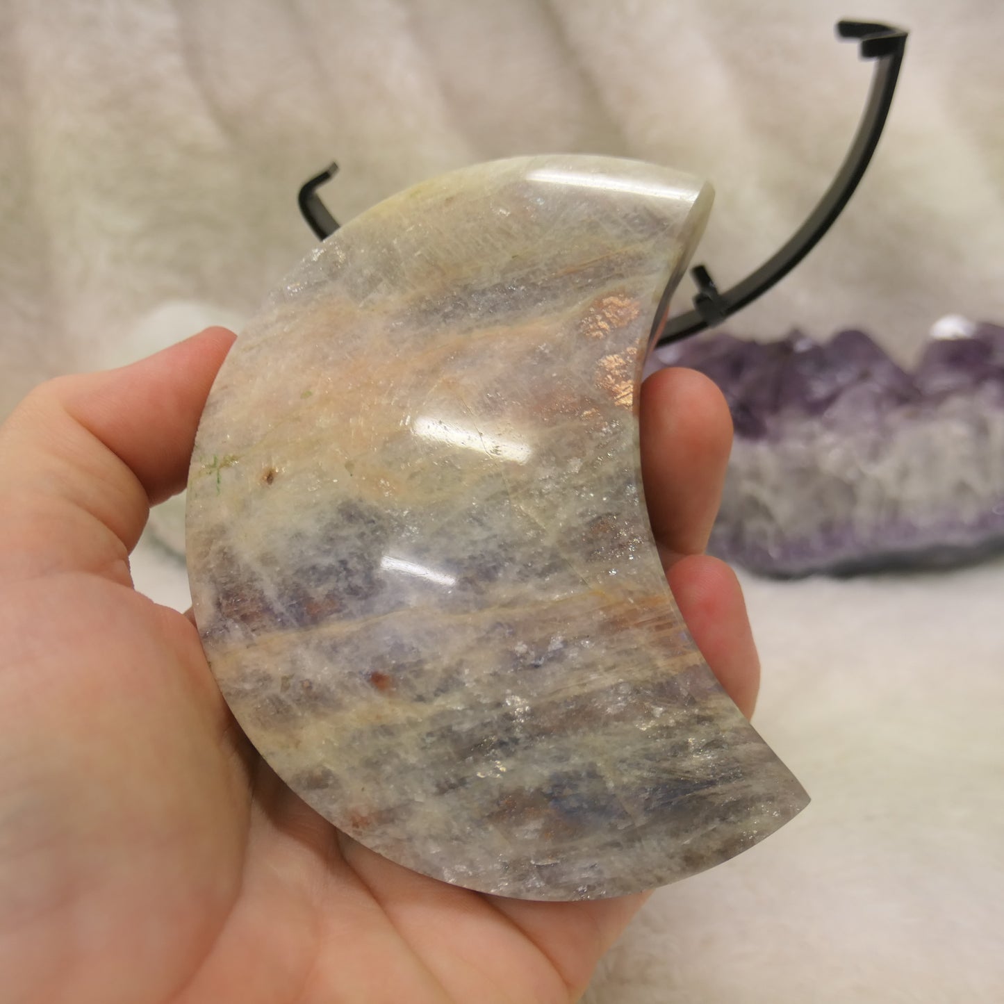 Moonstone Moon on stand