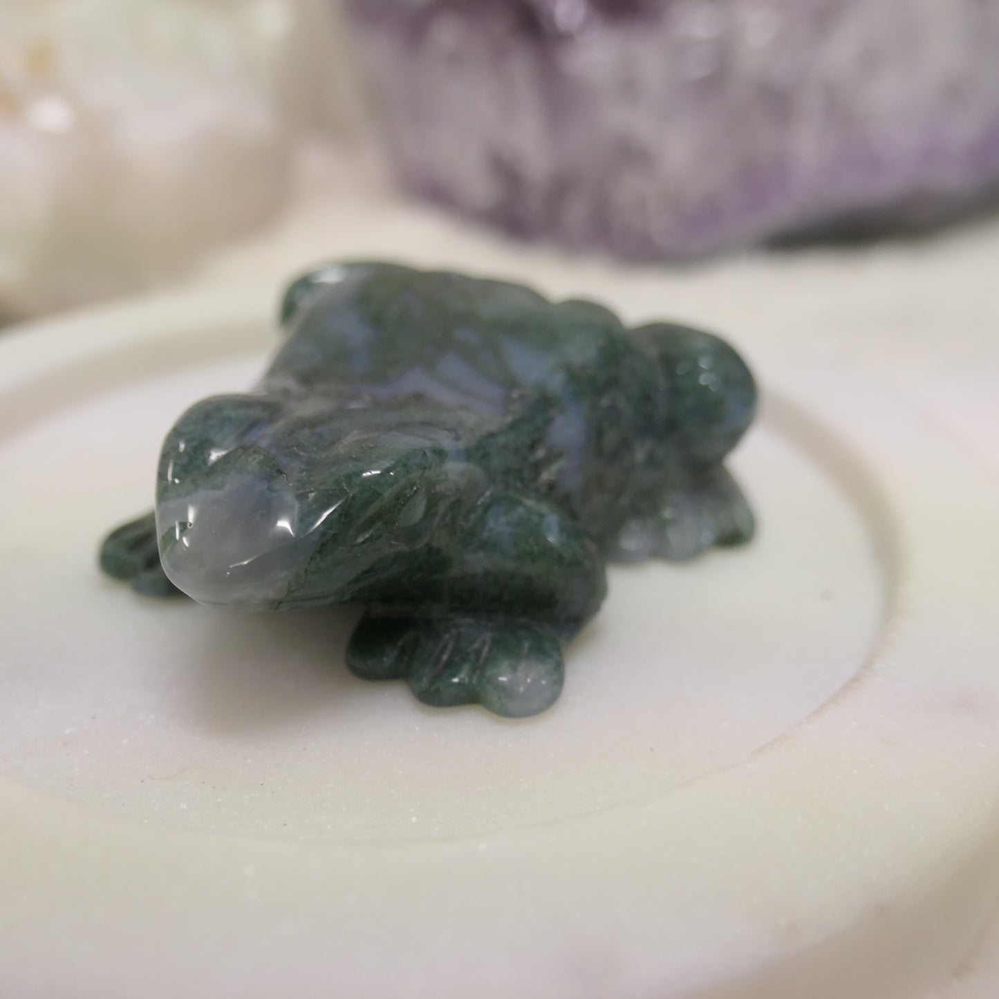 Moss Agate Frog