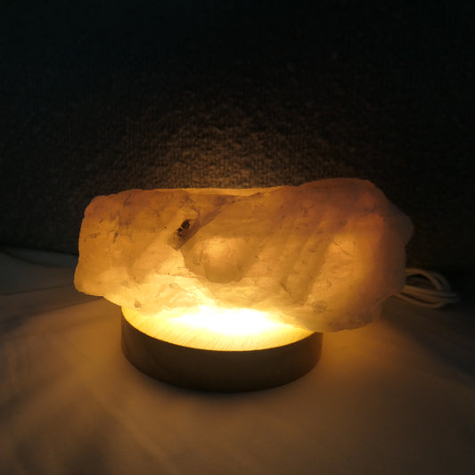 Rose Quartz Raw cut with LED light base