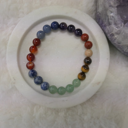 Chakra 8mm crystal bead bracelet
