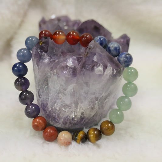 Chakra 8mm crystal bead bracelet