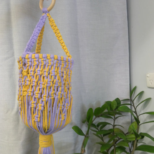 Multi-Colour Macrame Hanging Basket