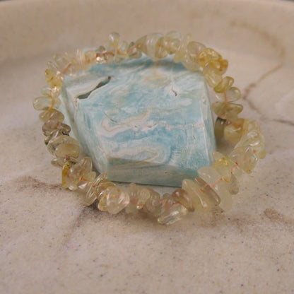 Golden Rutile Quartz Chip Bracelet