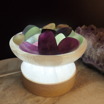 Fluorite tumble fire bowl