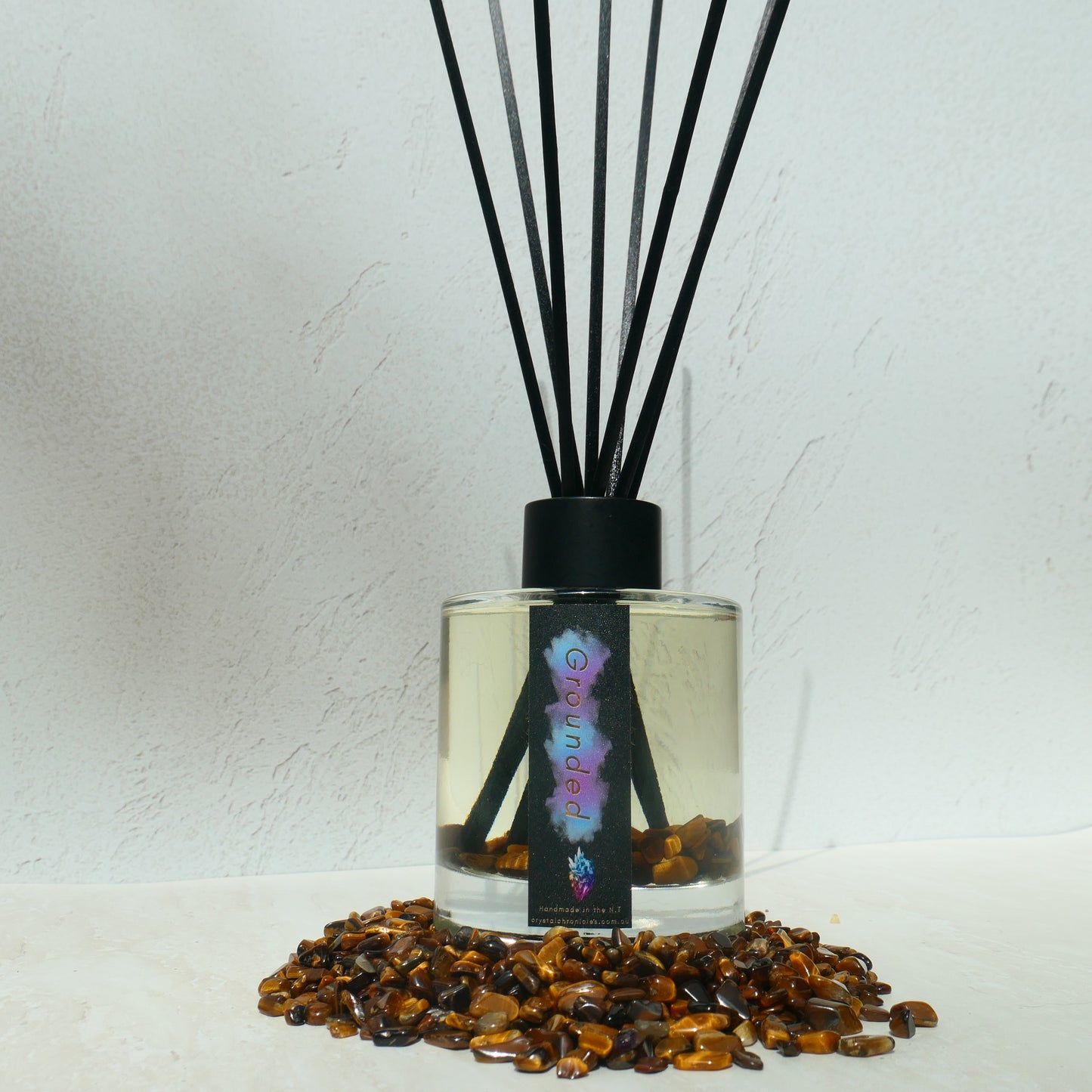 Grounded Reed Diffuser with Tigers Eye