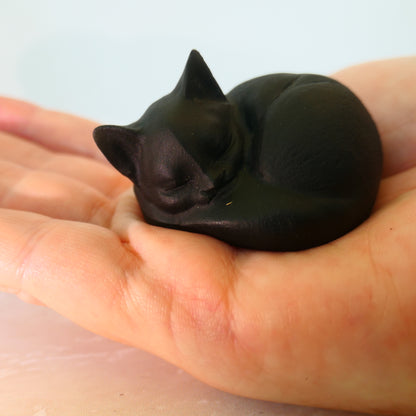 Black Obsidian Sleeping Cats