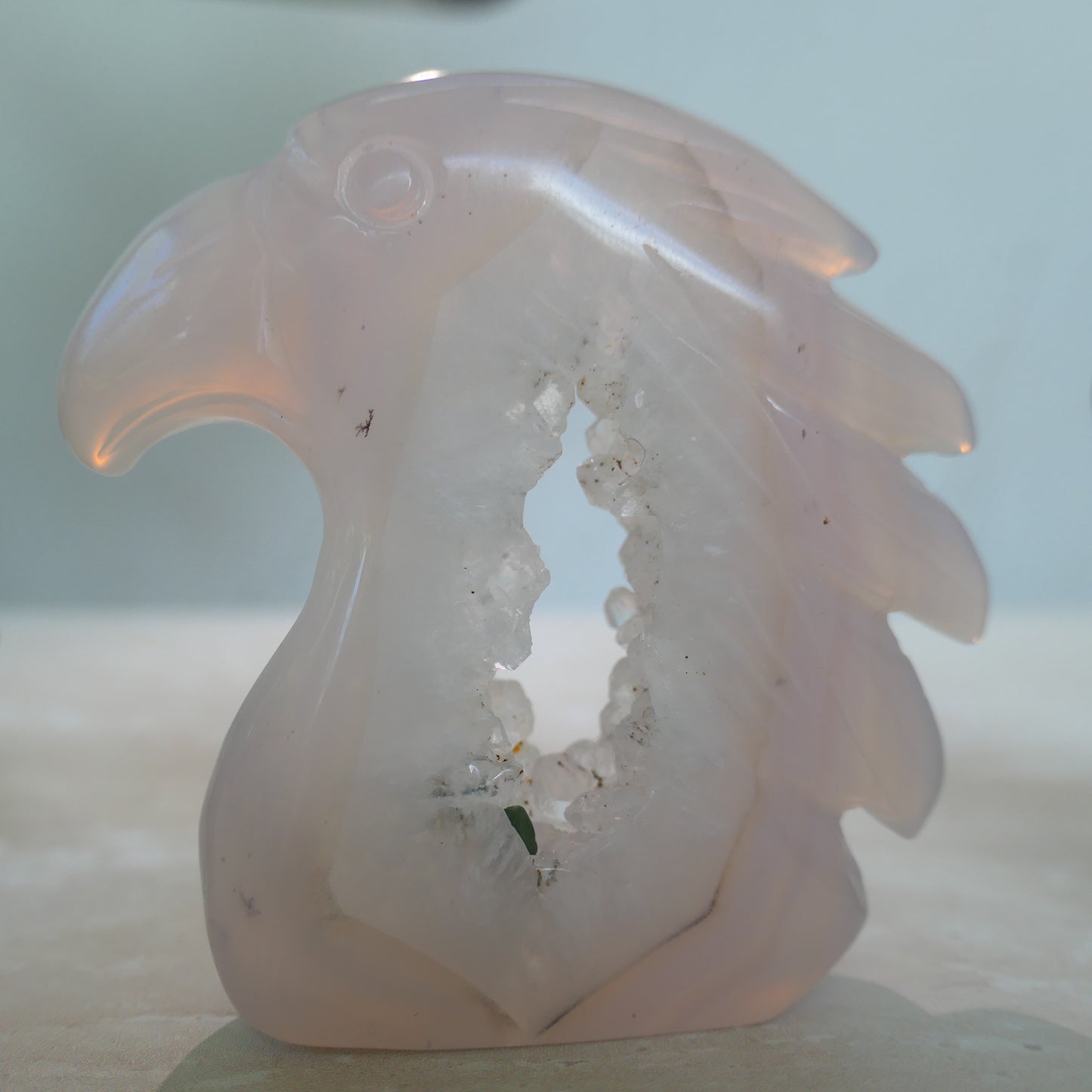 Druzy Agate Eagle Carving 1
