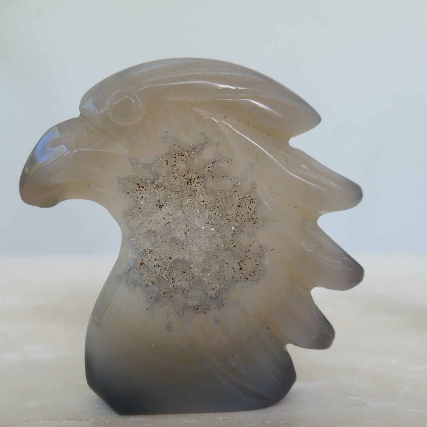 Druzy Agate Eagle Carving 2