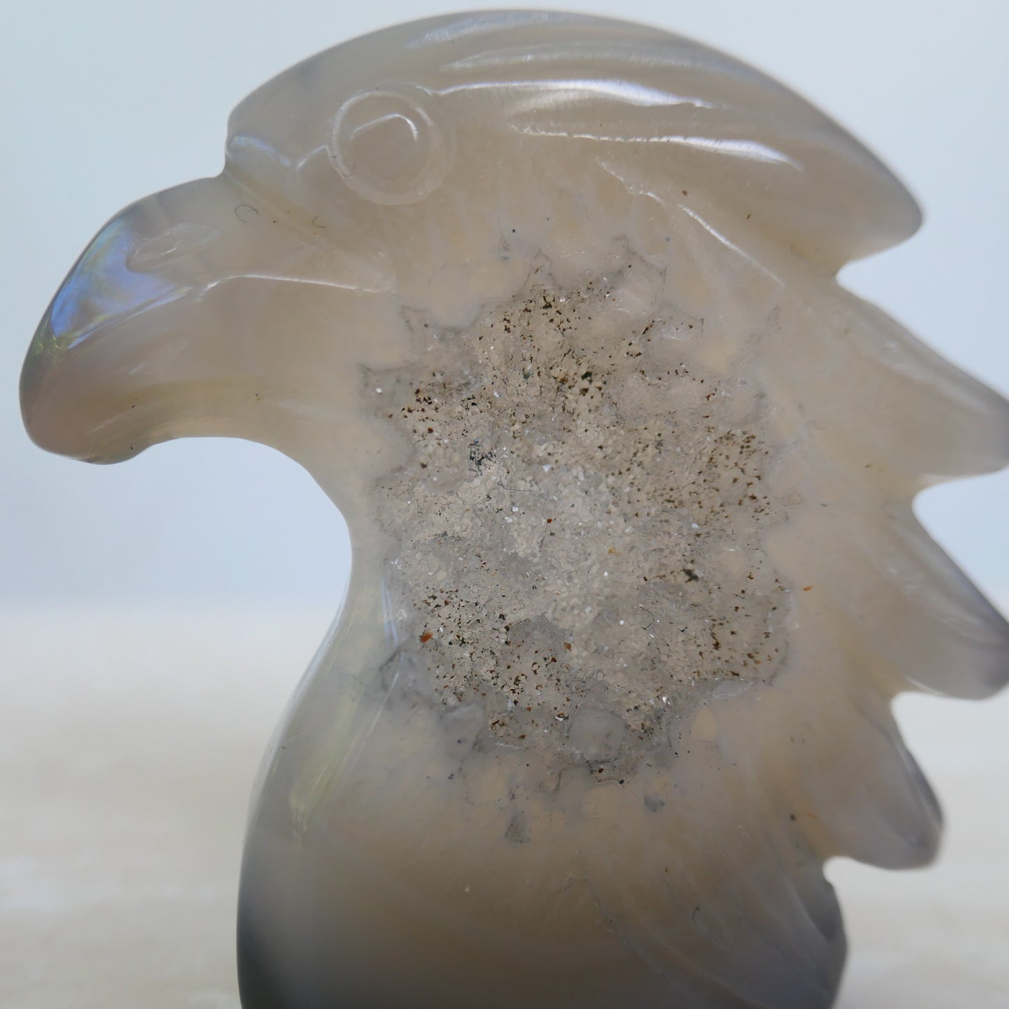 Druzy Agate Eagle Carving 2
