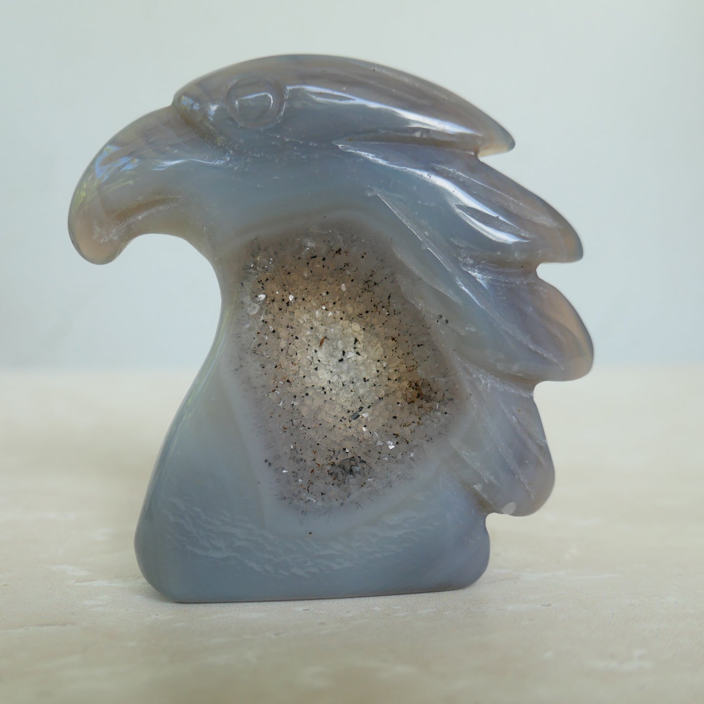 Druzy Agate Eagle Carving 3