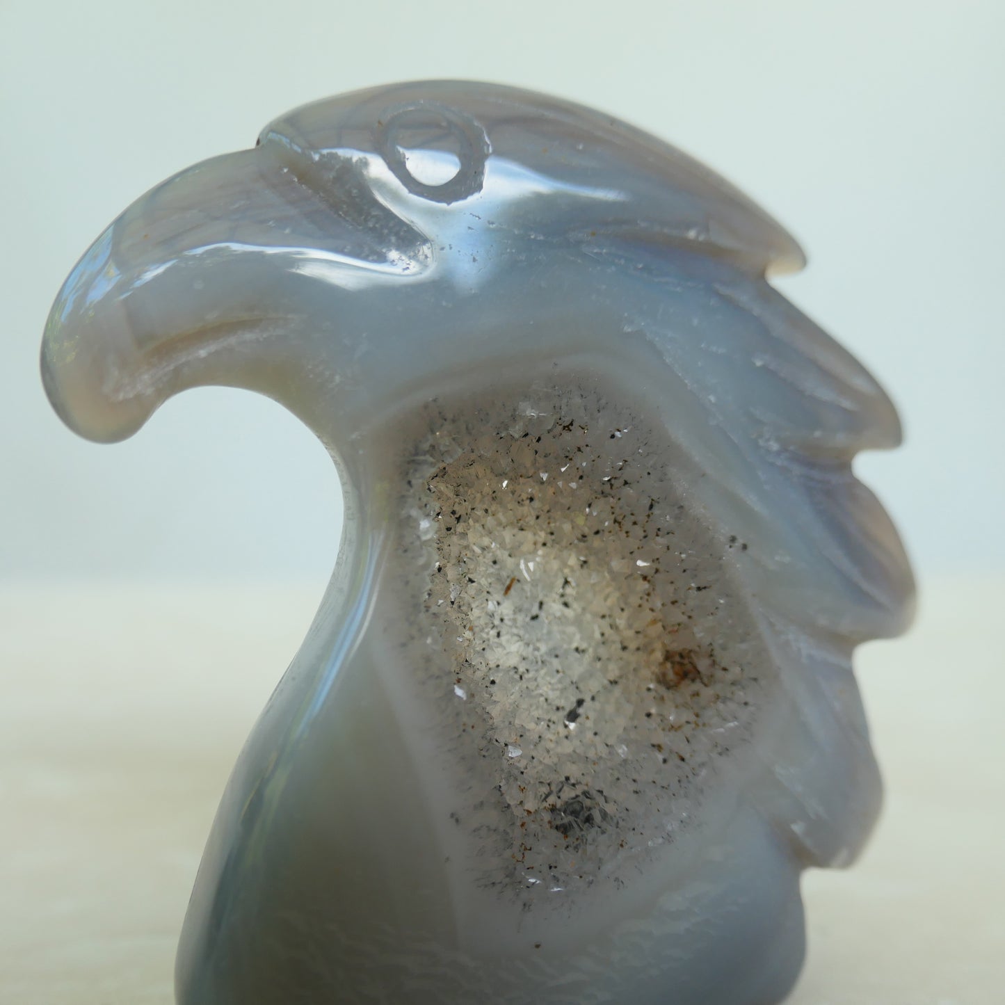 Druzy Agate Eagle Carving 3