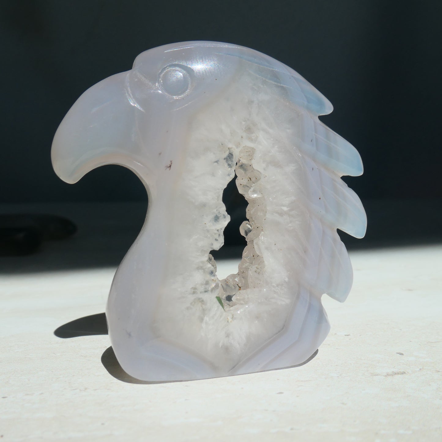 Druzy Agate Eagle Carving 1