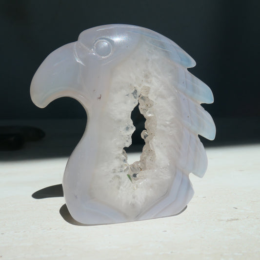 Druzy Agate Eagle Carving 1