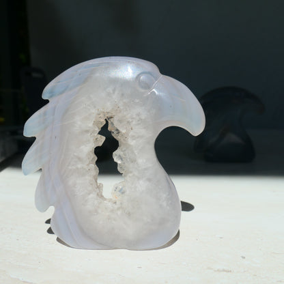 Druzy Agate Eagle Carving 1