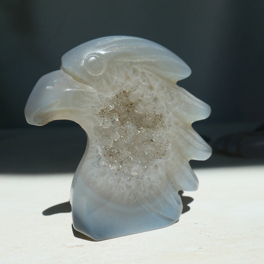 Druzy Agate Eagle Carving 2