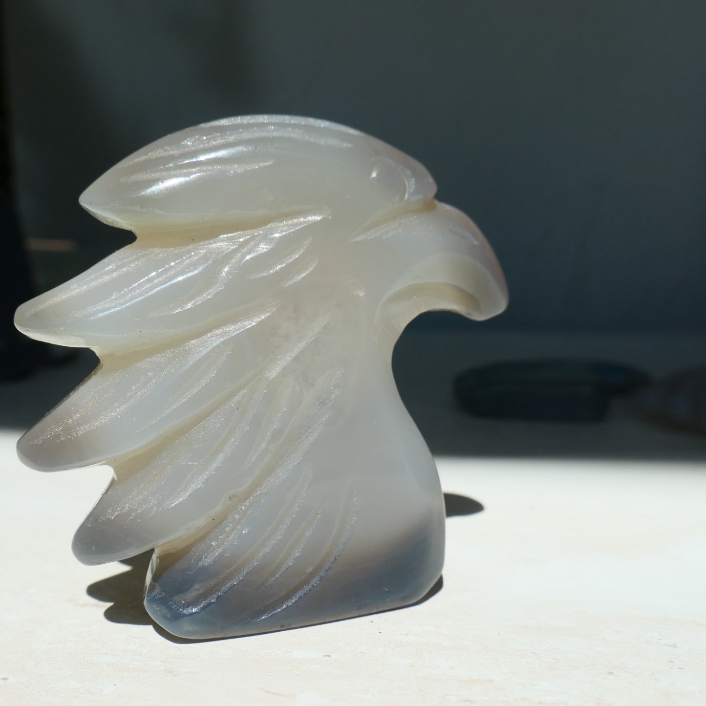 Druzy Agate Eagle Carving 2