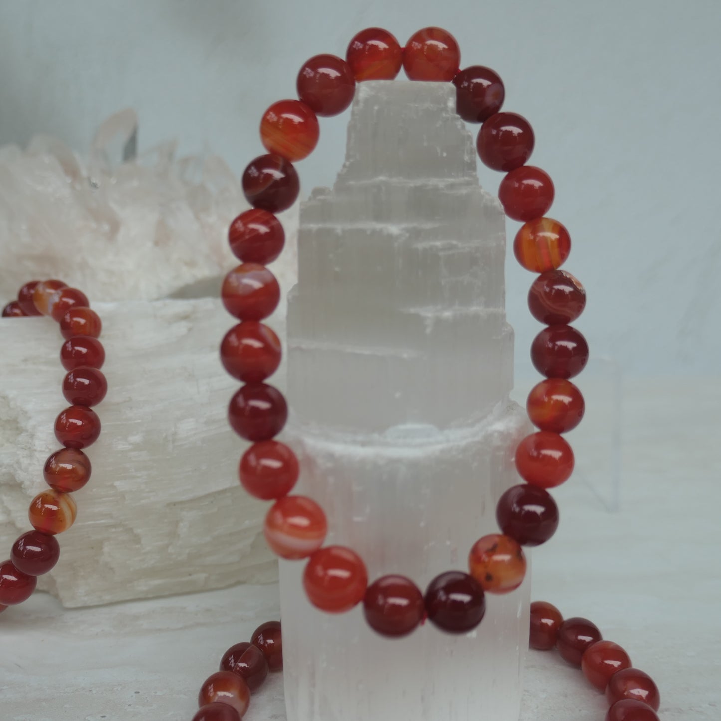 Carnelian Bead Bracelet 8 mm