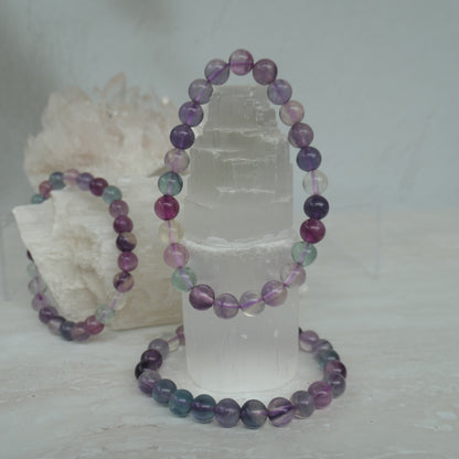 Fluorite bead bracelet 8mm