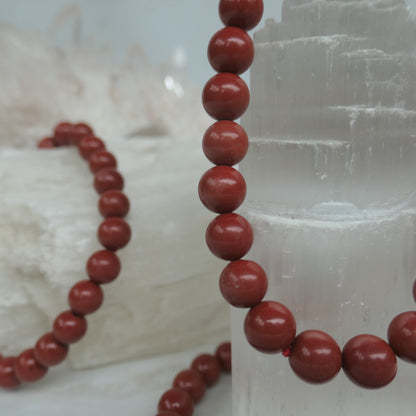 Red Jasper Beaded Bracelet 8mm