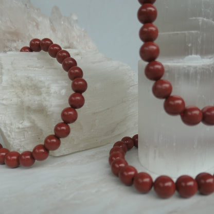 Red Jasper Beaded Bracelet 8mm