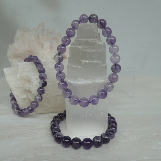 Amethyst Bead Bracelet 8 mm