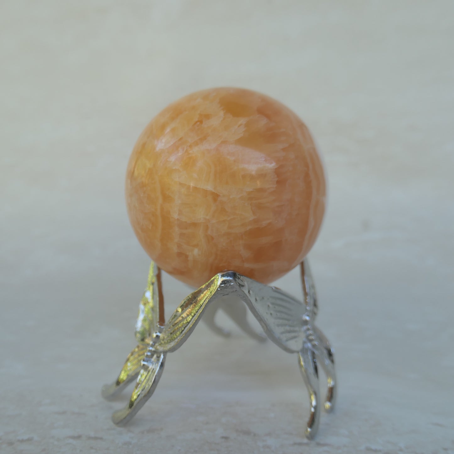 Orange Calcite Sphere m15
