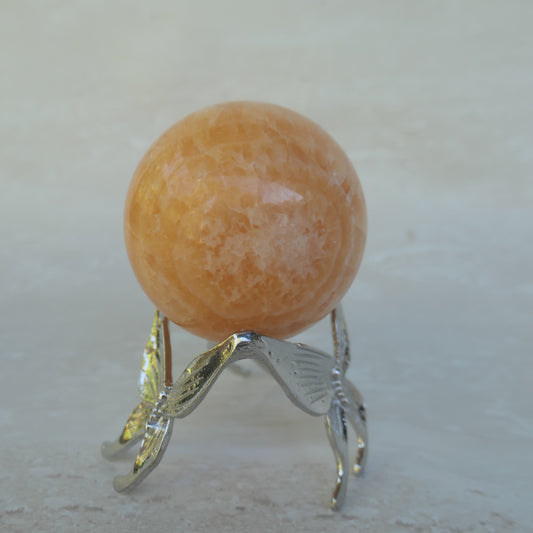 Orange Calcite Sphere m15