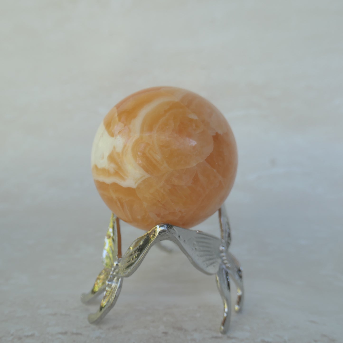 Orange Calcite Sphere m15