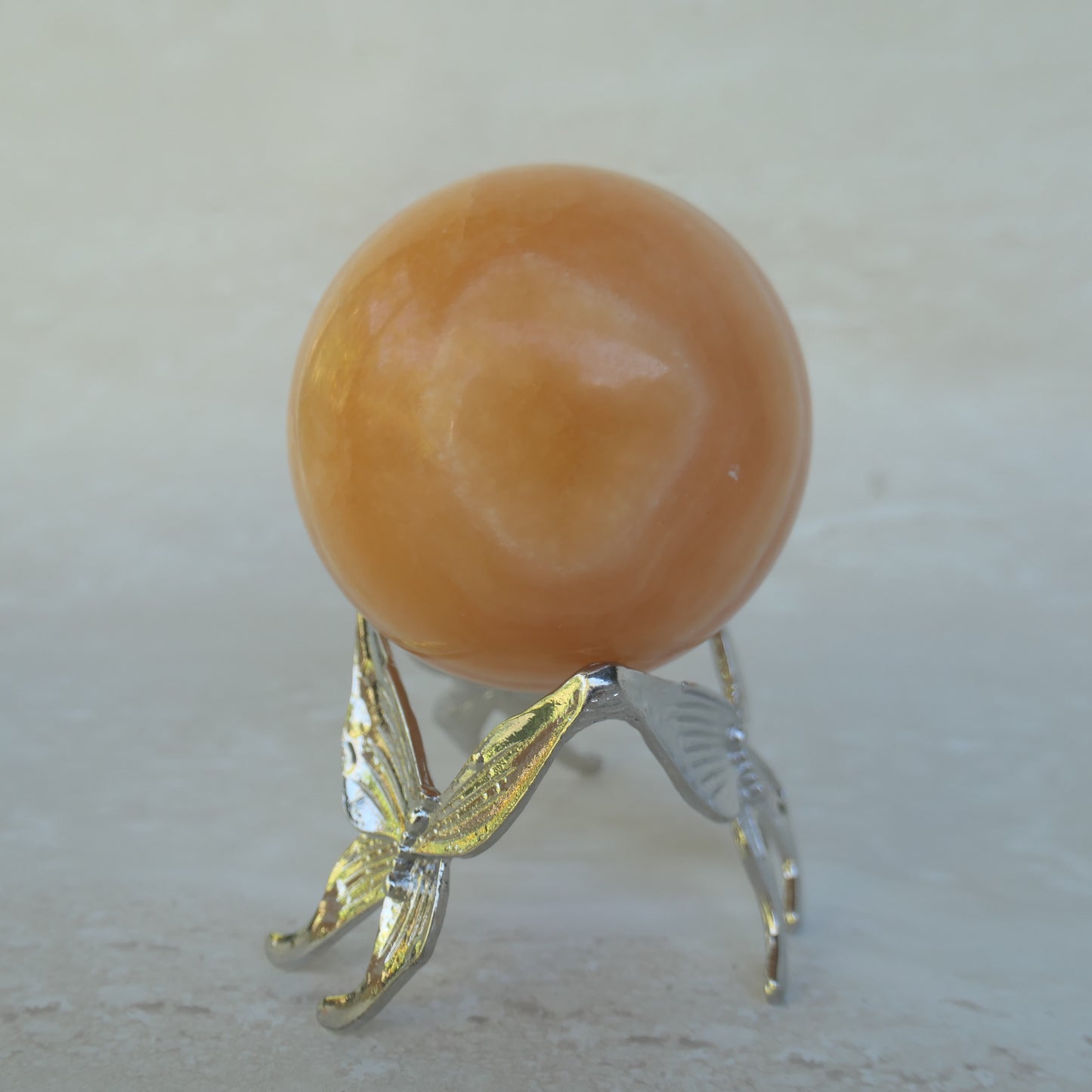 Orange Calcite Sphere 2b