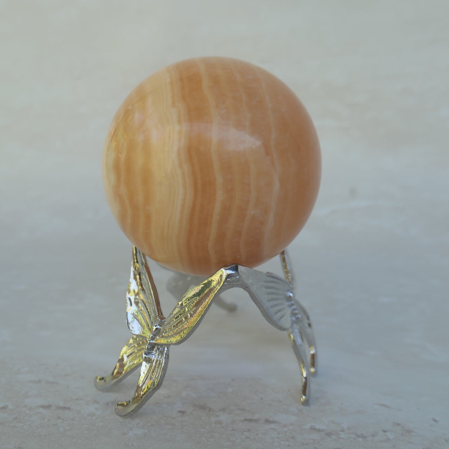 Orange Calcite Sphere 3P