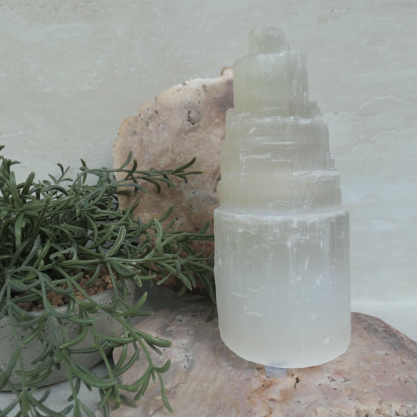 Selenite Tower Lamp -20cm