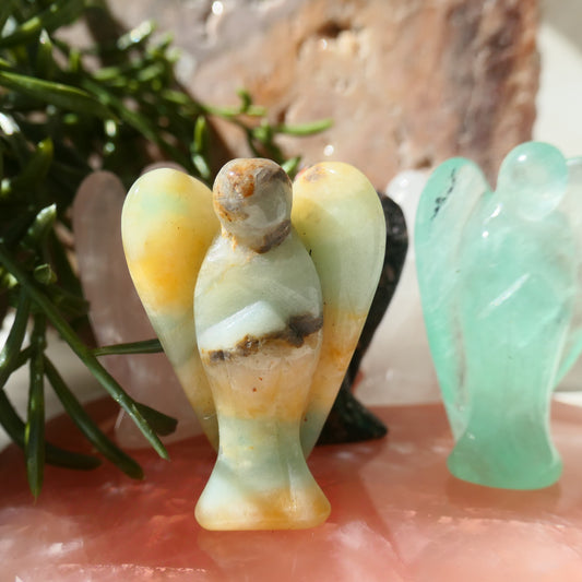 Blue Jasper Angel Carving