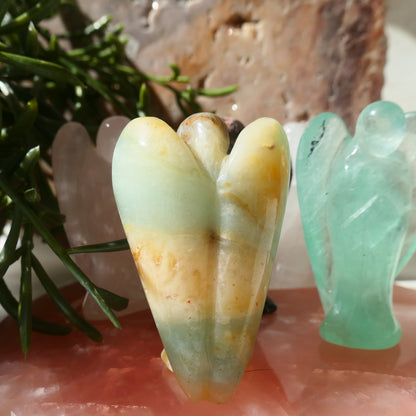 Blue Jasper Angel Carving