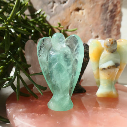 Fluorite Angel Carving - Imperfect