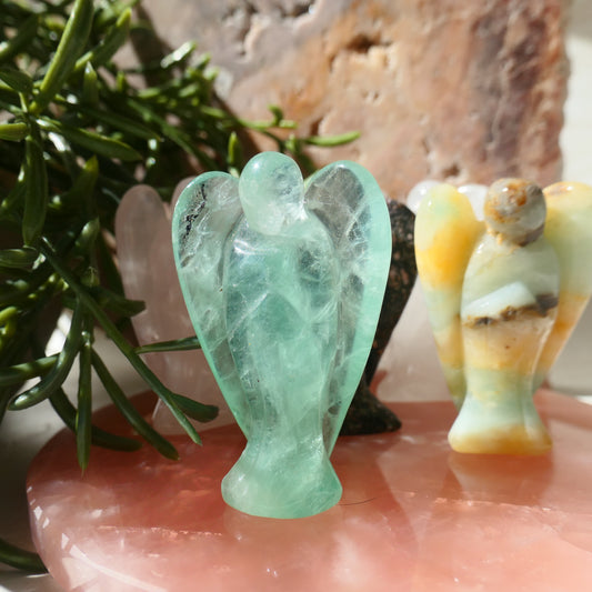 Fluorite Angel Carving - Imperfect